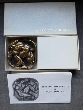 Bursting the Bounds Medallion Donald DeLue 1985 111 Society of Medalists bronze
